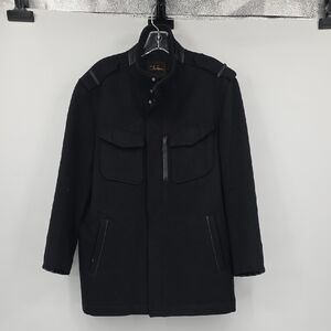 Cole Haan Black Military Field Jacket Peacoat Men's Size M